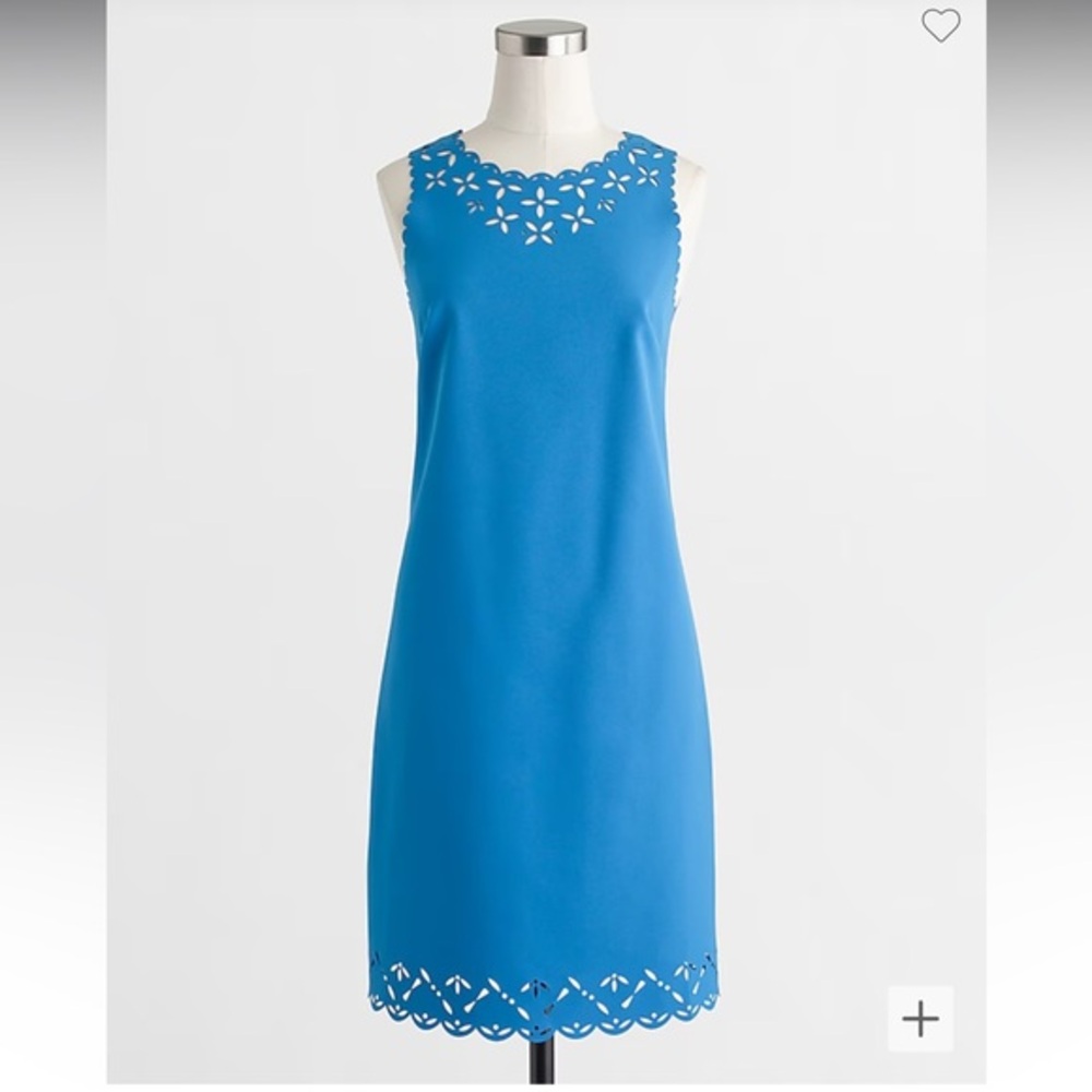 J.Crew Laser Cut Botanical Blue Cutout Dress NWT | Size 2P | Brand New
